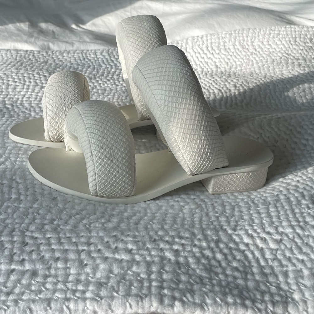 Cult Gaia x Room collab Pillow Sandal in white python